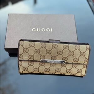 Gucci Canvas Long Wallet with Box